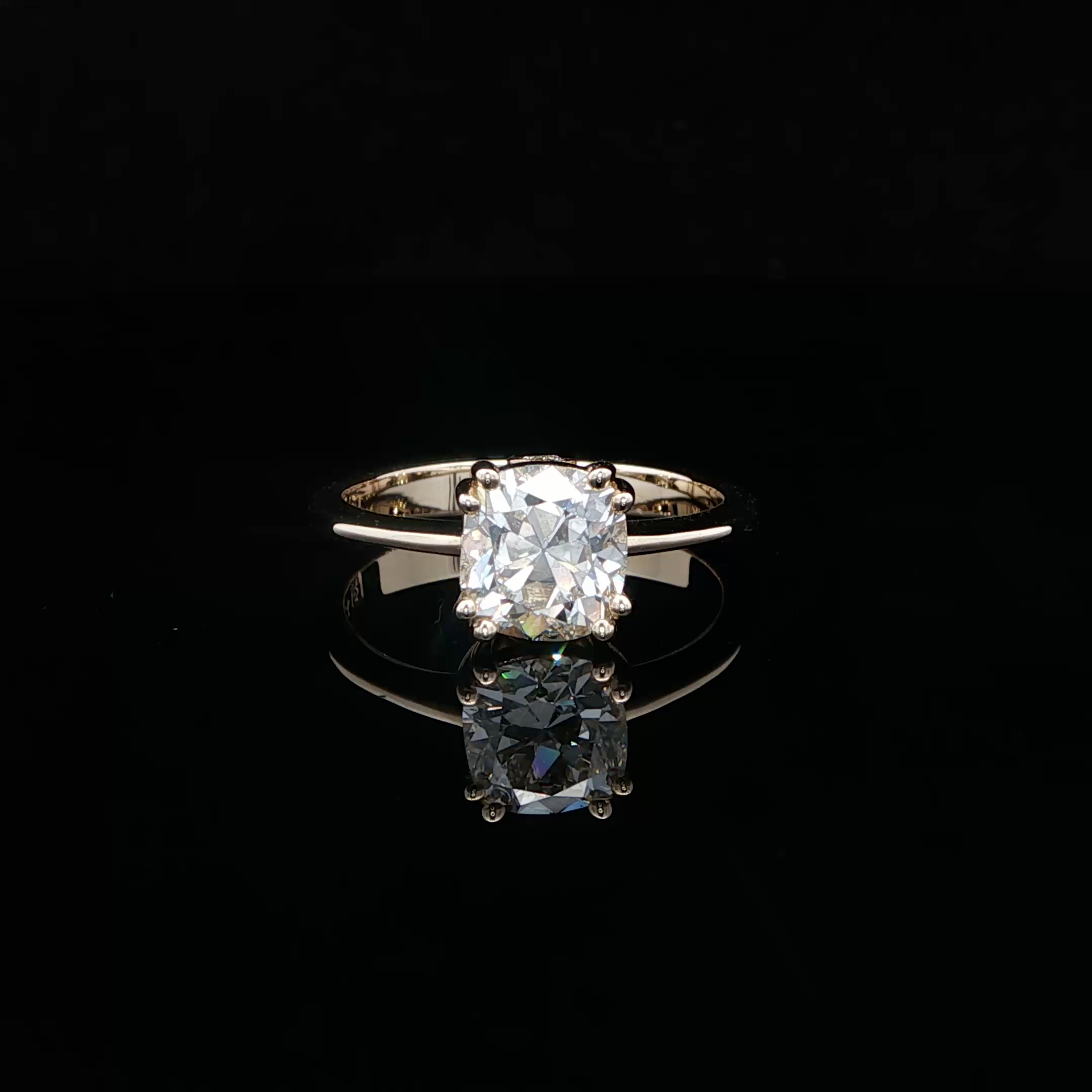 1.56 CARAT CUSHION CUT DIAMOND RING - GIA J VS2
