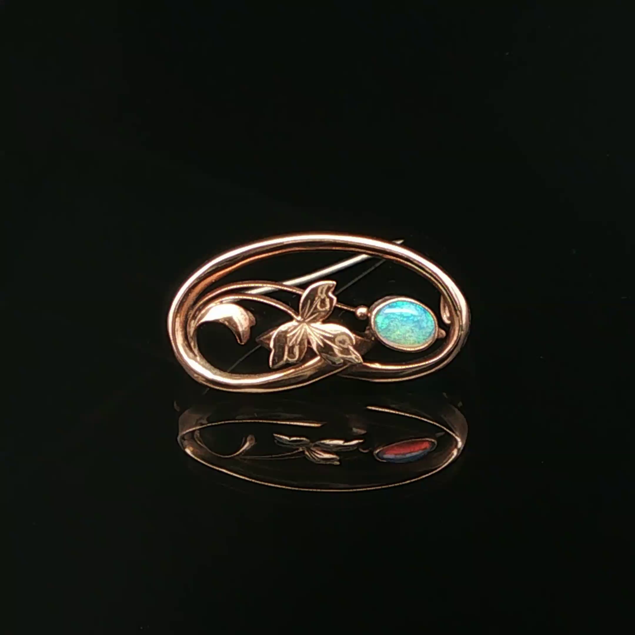 Rose Gold Opal Brooch